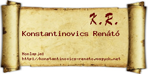 Konstantinovics Renátó névjegykártya